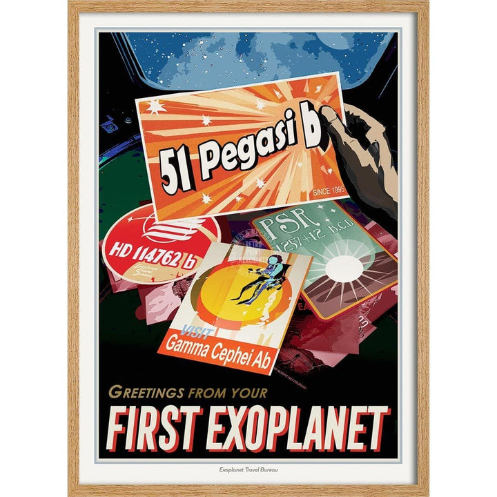 Nasa 51 Pegasi B | Usa 422Mm X 295Mm 16.6 11.6 A3 / Natural Oak Print Art