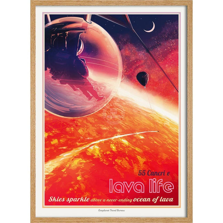 Nasa 55 Cancri E | Usa 422Mm X 295Mm 16.6 11.6 A3 / Natural Oak Print Art