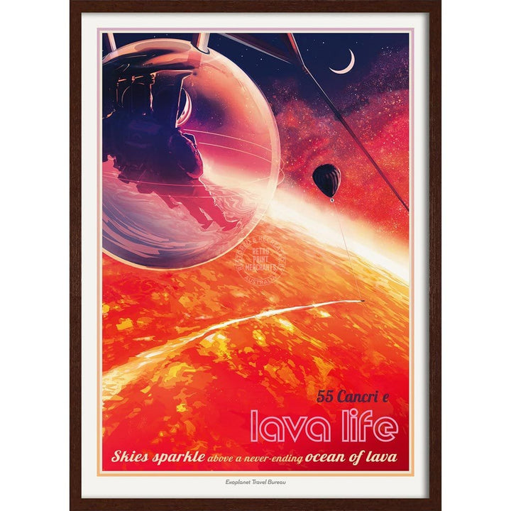 Nasa 55 Cancri E | Usa 422Mm X 295Mm 16.6 11.6 A3 / Dark Oak Print Art