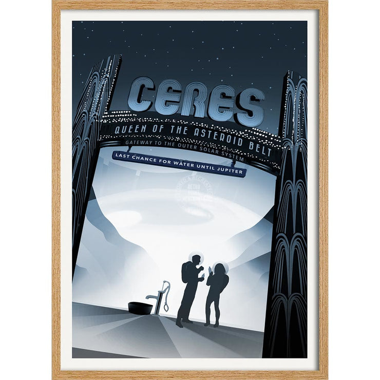 Nasa Ceres | Usa 422Mm X 295Mm 16.6 11.6 A3 / Natural Oak Print Art