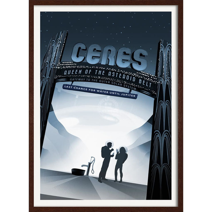 Nasa Ceres | Usa 422Mm X 295Mm 16.6 11.6 A3 / Dark Oak Print Art
