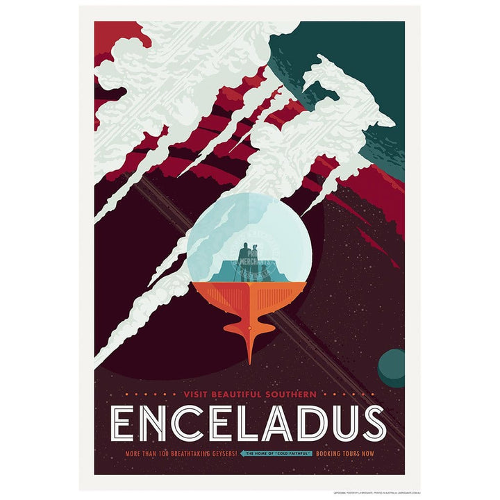 Nasa Enceladus | Usa 422Mm X 295Mm 16.6 11.6 A3 / Unframed Print Art