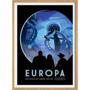 Nasa Europa | Usa 422Mm X 295Mm 16.6 11.6 A3 / Natural Oak Print Art