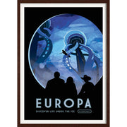 Nasa Europa | Usa 422Mm X 295Mm 16.6 11.6 A3 / Dark Oak Print Art
