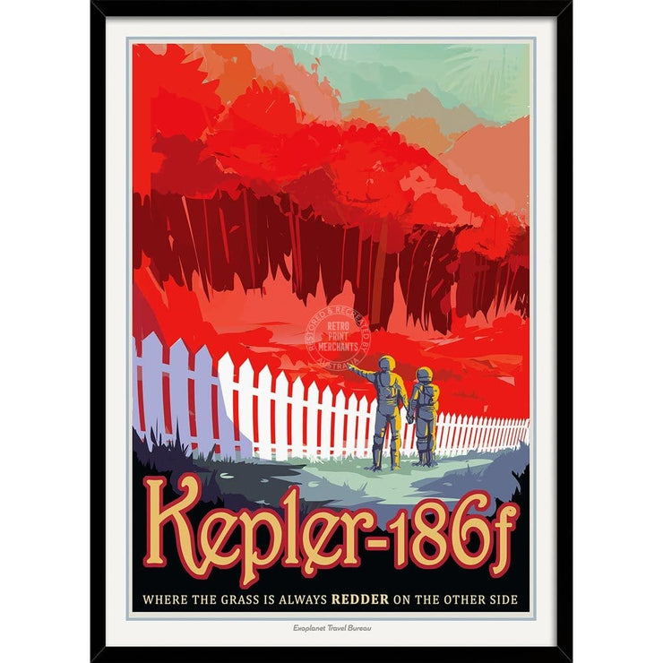 Nasa Kepler-186F | Usa 422Mm X 295Mm 16.6 11.6 A3 / Dark Oak Print Art