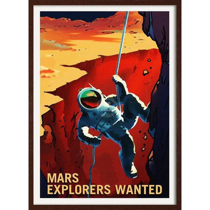 Nasa Mars Explorers | Usa 595Mm X 422Mm 23.4 16.6 / Dark Oak Print Art