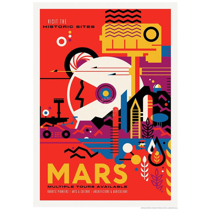 Nasa Mars Tours | Usa 422Mm X 295Mm 16.6 11.6 A3 / Unframed Print Art