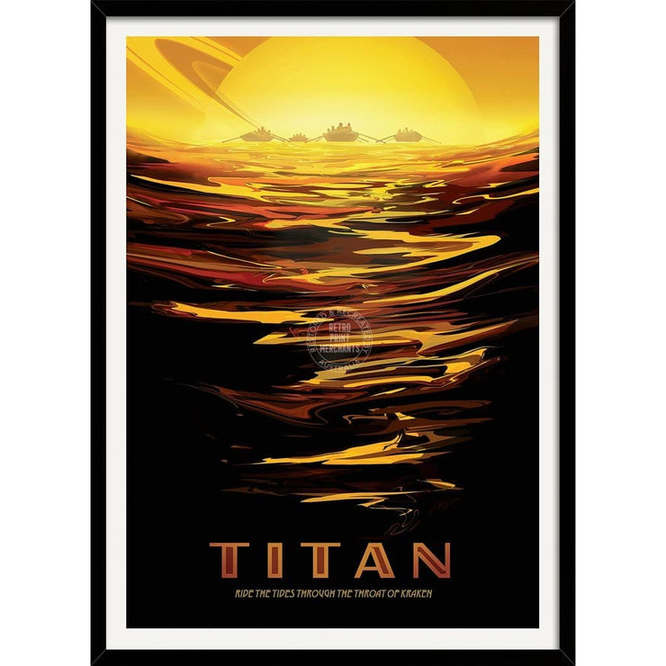 Nasa Titan | Usa 422Mm X 295Mm 16.6 11.6 A3 / Black Print Art