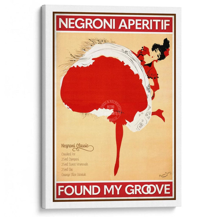 Negroni Aperitif | Worldwide A4 210 X 297Mm 8.3 11.7 Inches / Stretched Canvas Print Art