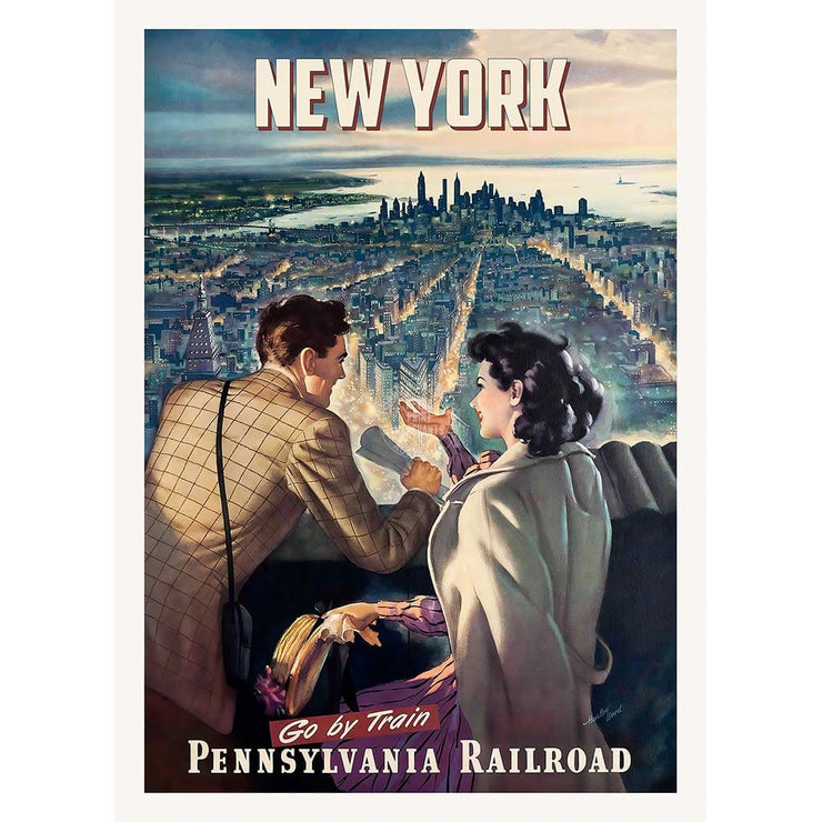 New York By Train | Usa A3 297 X 420Mm 11.7 16.5 Inches / Unframed Print Art