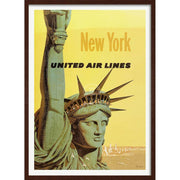 New York Statue Of Liberty | Usa 422Mm X 295Mm 16.6 11.6 A3 / Dark Oak Print Art