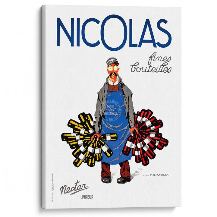 Nicolas Wines | France A4 210 X 297Mm 8.3 11.7 Inches / Stretched Canvas Print Art