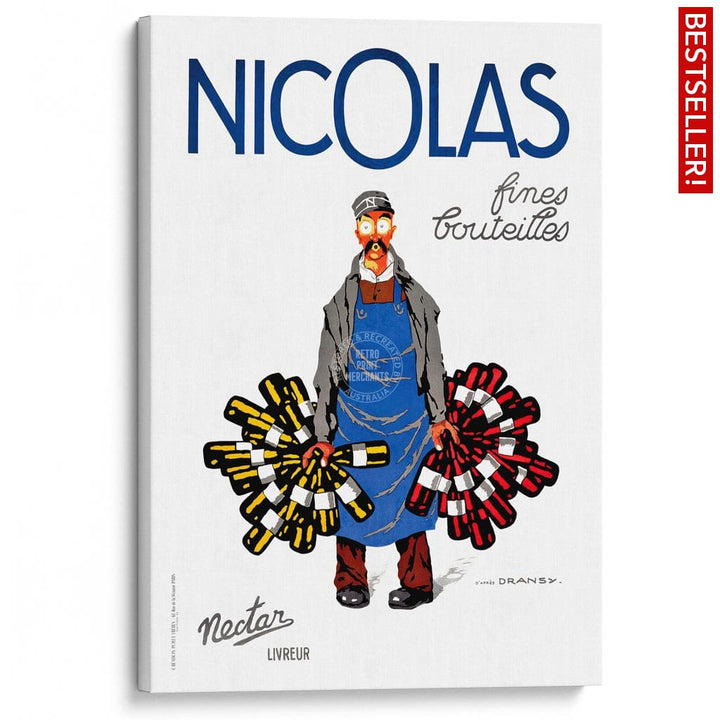 Nicolas Wines | France A4 210 X 297Mm 8.3 11.7 Inches / Stretched Canvas Print Art