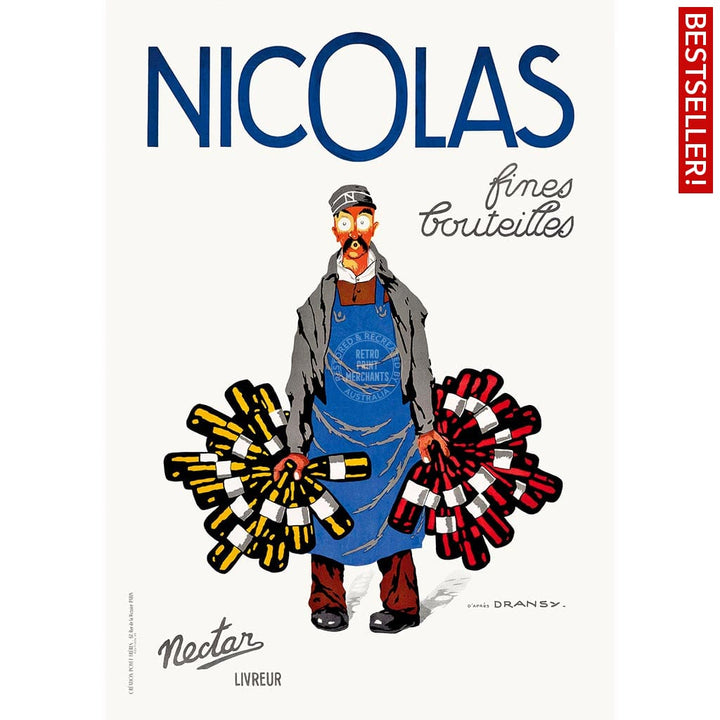 Nicolas Wines | France A4 210 X 297Mm 8.3 11.7 Inches / Unframed Print Art