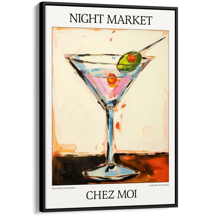 Night Market Martini | Chez Moi Or Personalise It! A4 210 X 297Mm 8.3 11.7 Inches / Canvas Floating