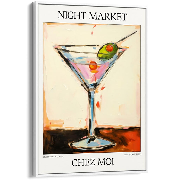 Night Market Martini | Chez Moi Or Personalise It! A4 210 X 297Mm 8.3 11.7 Inches / Canvas Floating