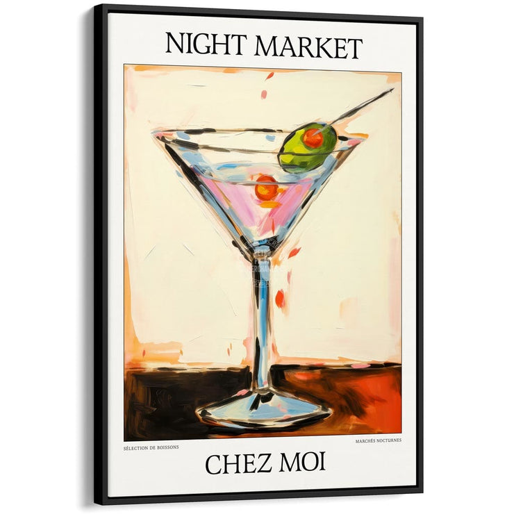 Night Market Martini | Chez Moi Or Personalise It! A4 210 X 297Mm 8.3 11.7 Inches / Canvas Floating
