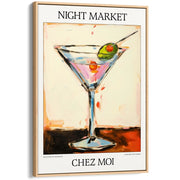 Night Market Martini | Chez Moi Or Personalise It! A4 210 X 297Mm 8.3 11.7 Inches / Canvas Floating