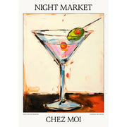 Night Market Martini | Chez Moi Or Personalise It! A4 210 X 297Mm 8.3 11.7 Inches / Unframed Print