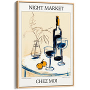 Night Market Wine | Chez Moi Or Personalise It! A4 210 X 297Mm 8.3 11.7 Inches / Canvas Floating