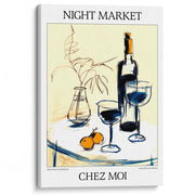 Night Market Wine | Chez Moi Or Personalise It! A4 210 X 297Mm 8.3 11.7 Inches / Stretched Canvas