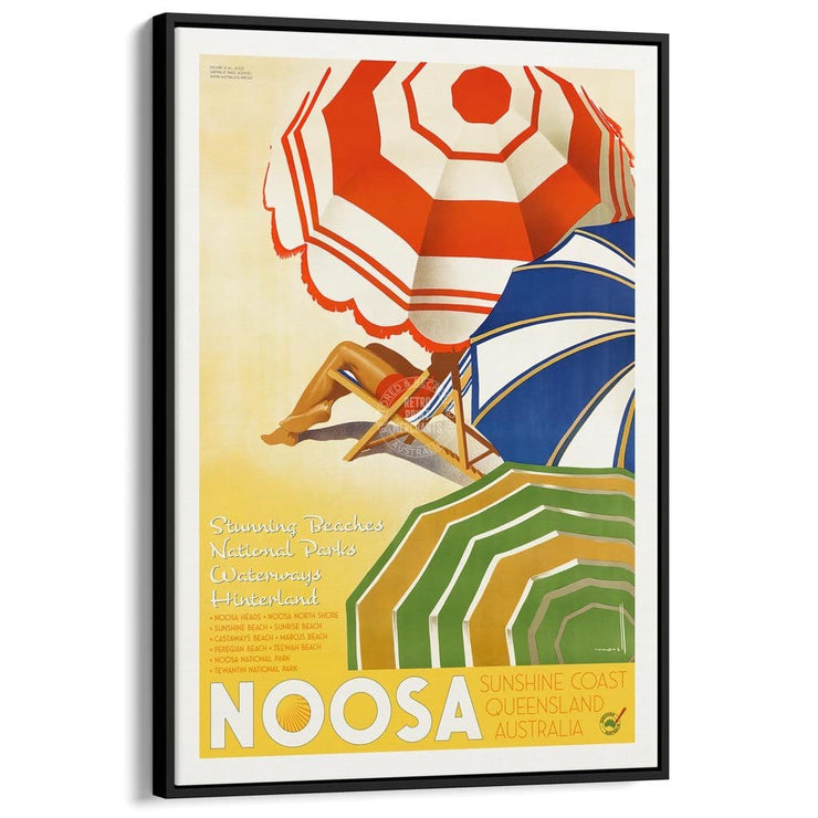 Noosa | Australia A3 297 X 420Mm 11.7 16.5 Inches / Canvas Floating Frame - Black Timber Print Art