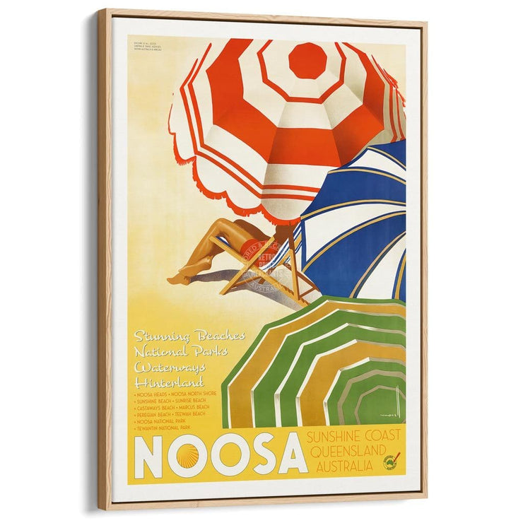 Noosa | Australia A3 297 X 420Mm 11.7 16.5 Inches / Canvas Floating Frame - Natural Oak Timber Print