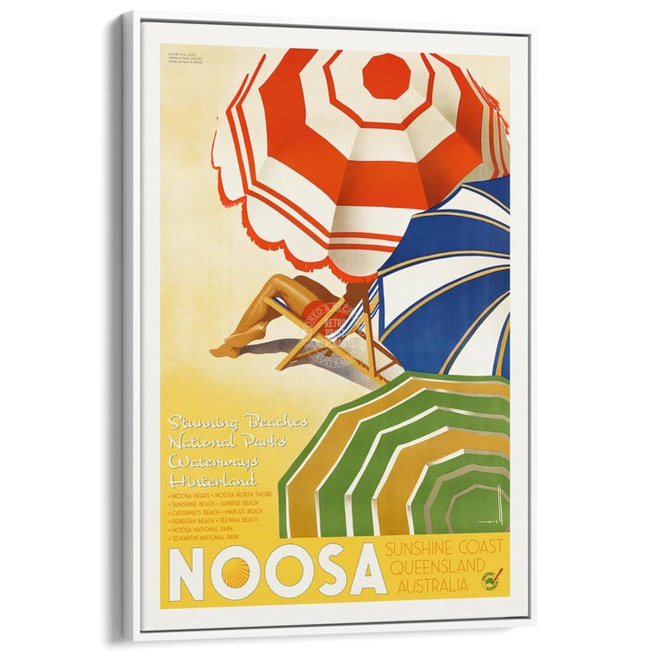 Noosa | Australia A3 297 X 420Mm 11.7 16.5 Inches / Canvas Floating Frame - White Timber Print Art