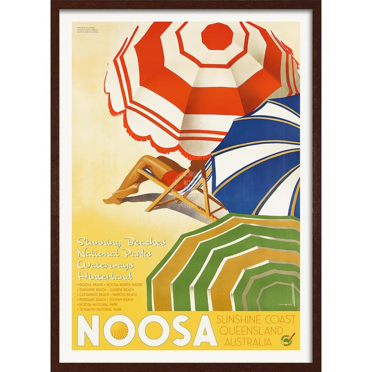 Noosa | Australia A3 297 X 420Mm 11.7 16.5 Inches / Framed Print - Dark Oak Timber Art