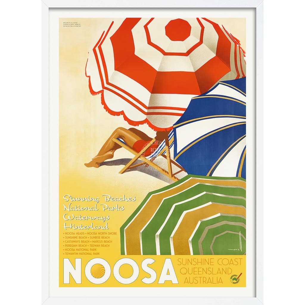 Noosa | Australia A3 297 X 420Mm 11.7 16.5 Inches / Framed Print - White Timber Art