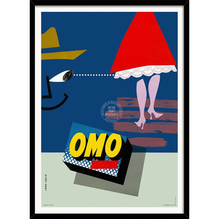 Omo Washing Powder | France A3 297 X 420Mm 11.7 16.5 Inches / Framed Print - Black Timber Art