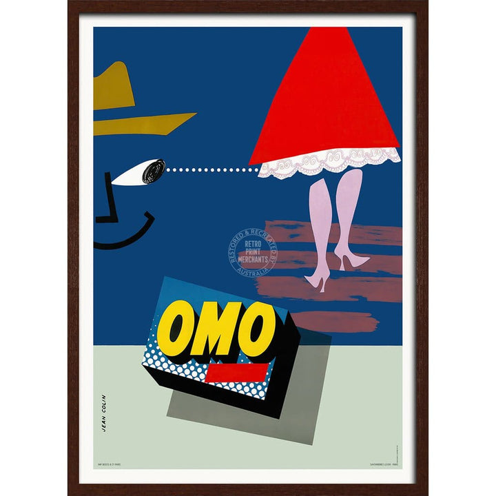 Omo Washing Powder | France A3 297 X 420Mm 11.7 16.5 Inches / Framed Print - Dark Oak Timber Art