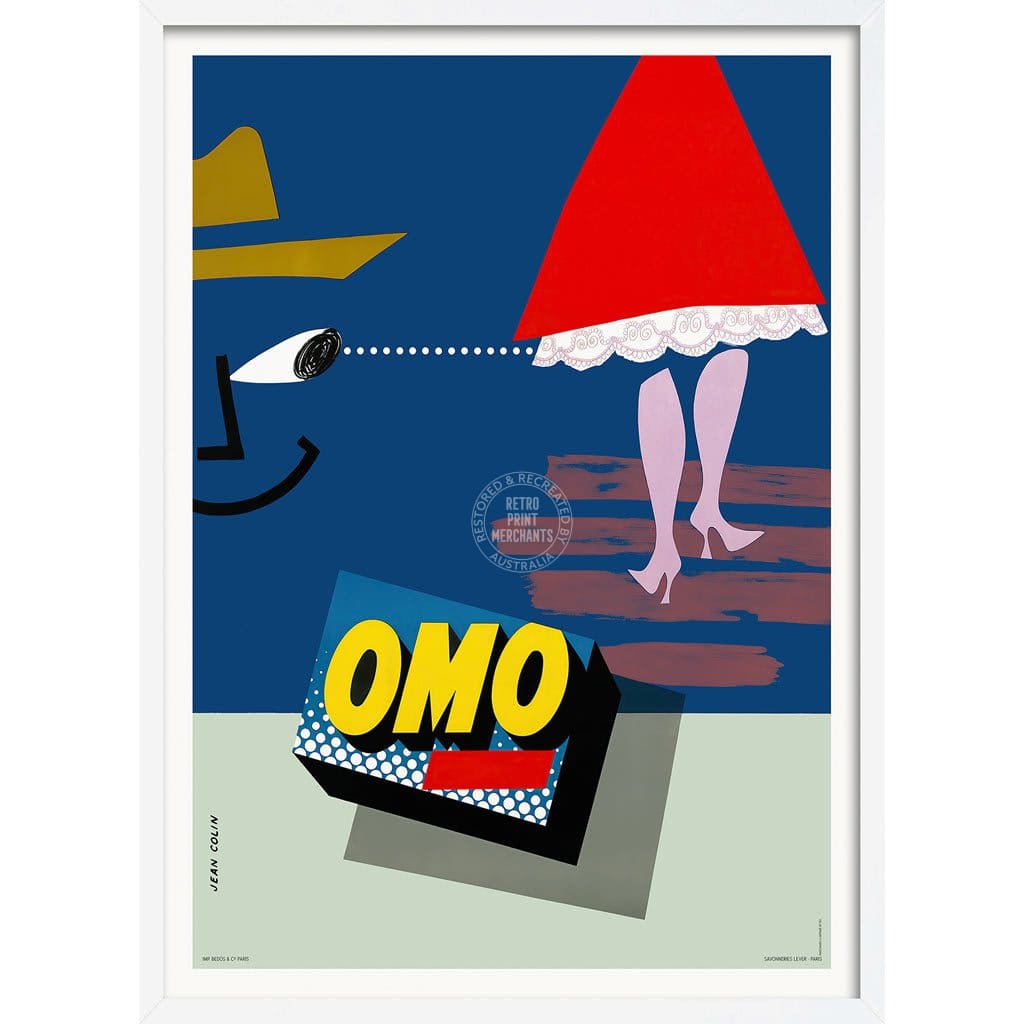 Omo Washing Powder | France A3 297 X 420Mm 11.7 16.5 Inches / Framed Print - White Timber Art