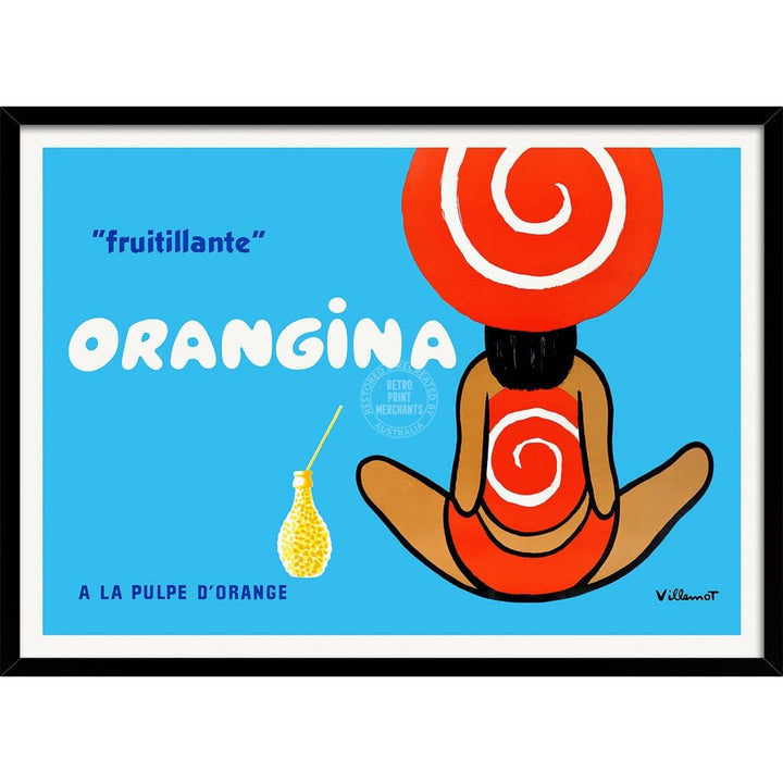 Orangina 1960S | France A3 297 X 420Mm 11.7 16.5 Inches / Framed Print - Black Timber Art