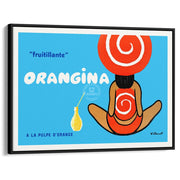 Orangina 1960S | France A3 297 X 420Mm 11.7 16.5 Inches / Canvas Floating Frame - Black Timber Print