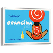 Orangina 1960S | France A3 297 X 420Mm 11.7 16.5 Inches / Canvas Floating Frame - White Timber Print