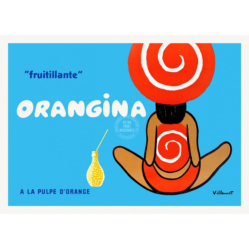 Orangina 1960S | France A3 297 X 420Mm 11.7 16.5 Inches / Unframed Print Art