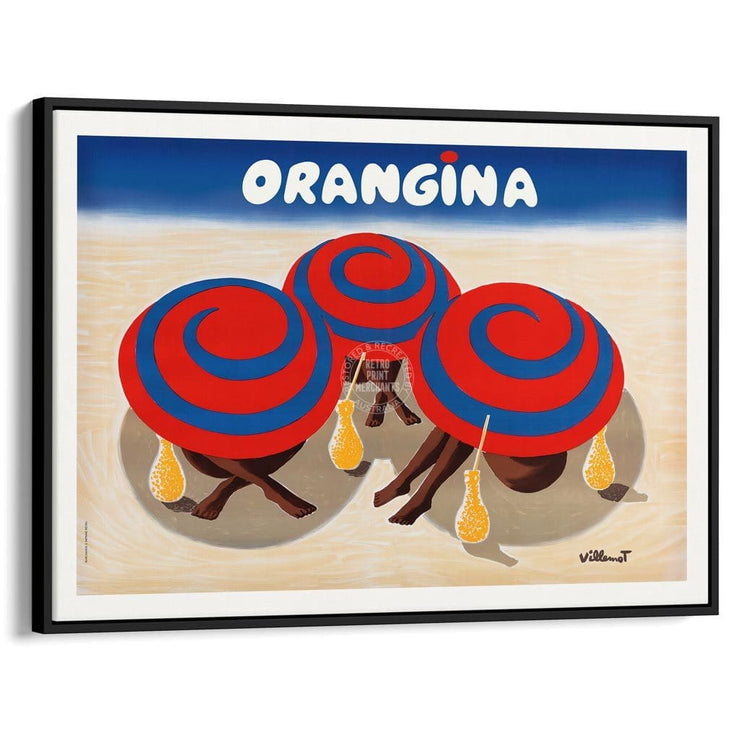 Orangina 1980S | France A3 297 X 420Mm 11.7 16.5 Inches / Canvas Floating Frame - Black Timber Print