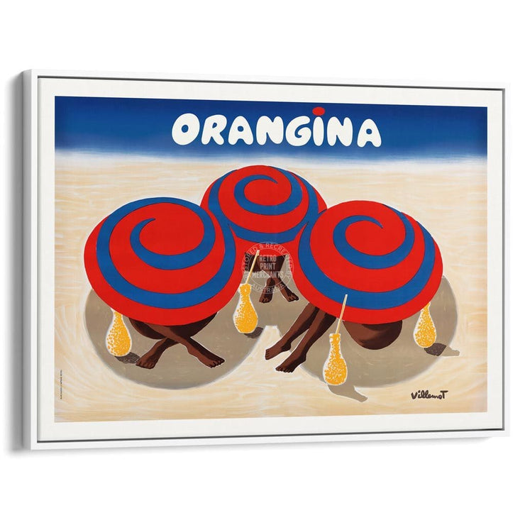 Orangina 1980S | France A3 297 X 420Mm 11.7 16.5 Inches / Canvas Floating Frame - White Timber Print