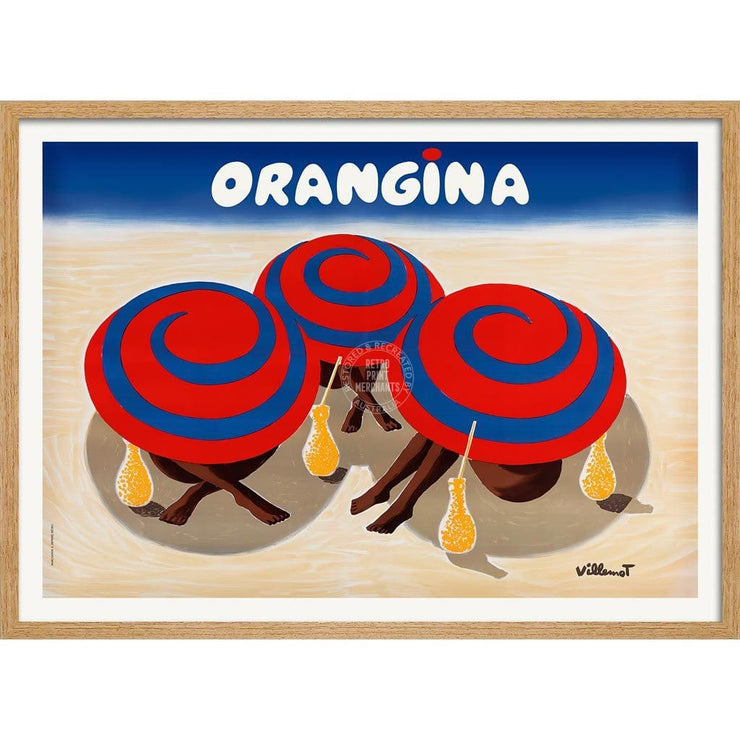 Orangina 1980S | France A3 297 X 420Mm 11.7 16.5 Inches / Framed Print - Natural Oak Timber Art