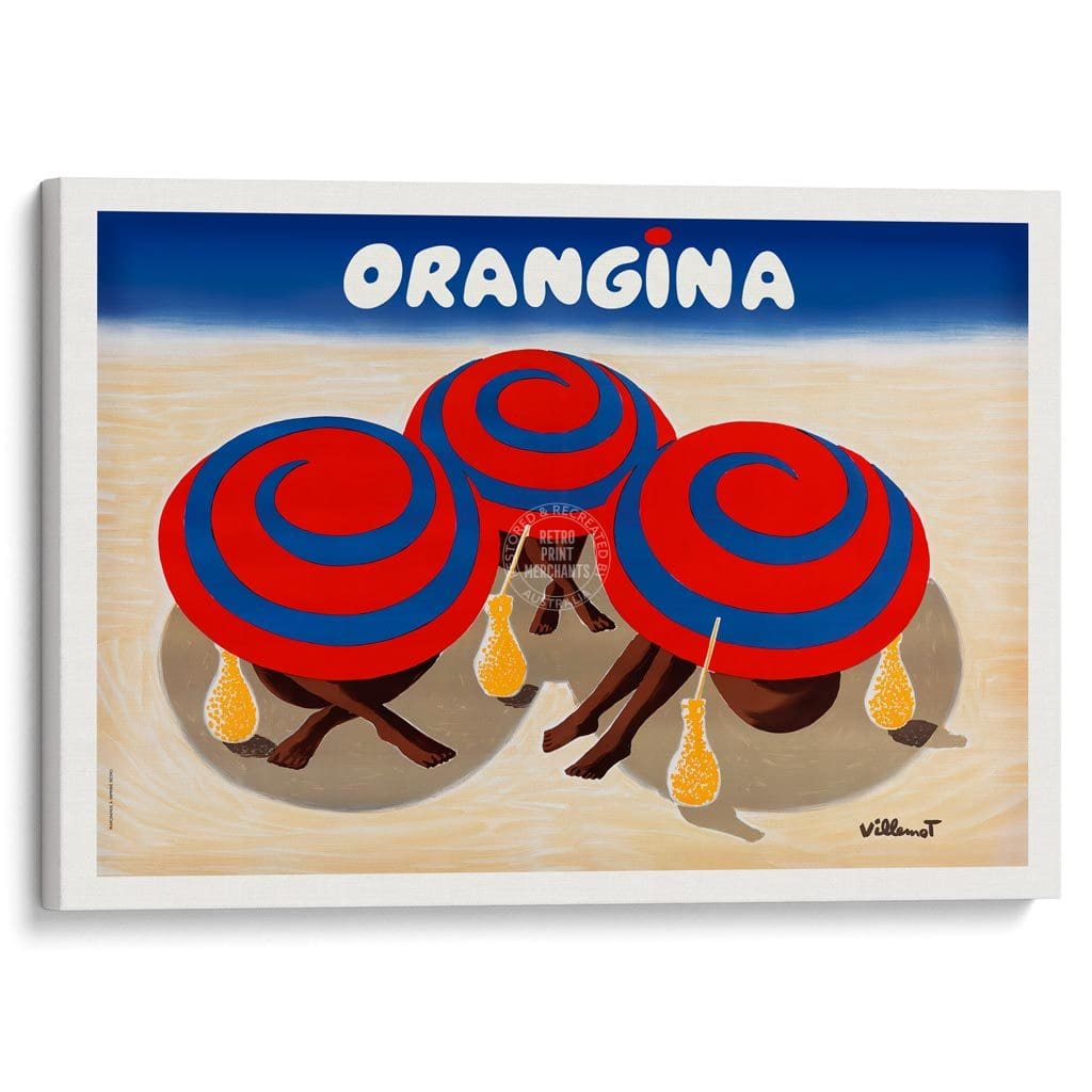 Orangina 1980S | France A3 297 X 420Mm 11.7 16.5 Inches / Stretched Canvas Print Art