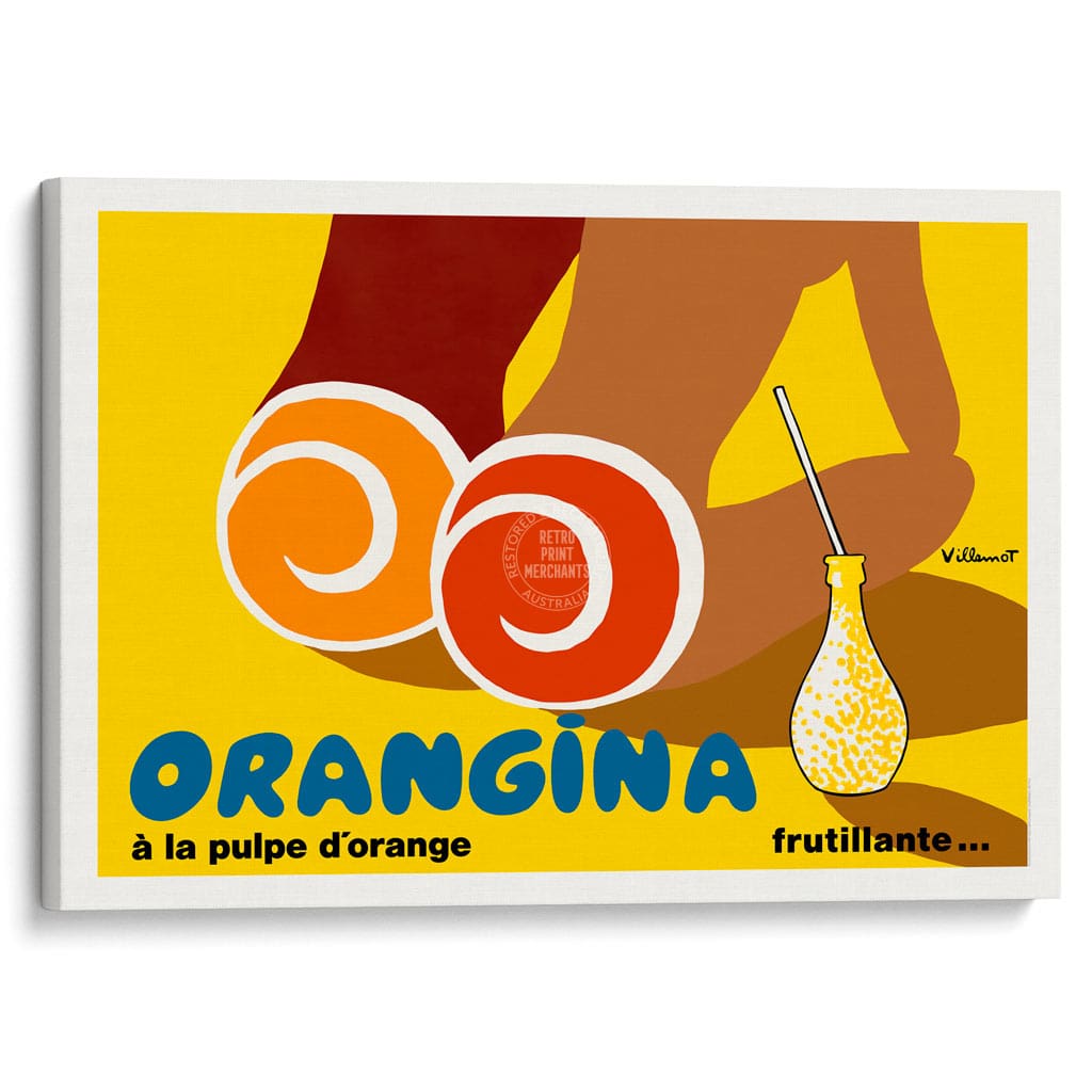 Orangina Beach Bums | France A3 297 X 420Mm 11.7 16.5 Inches / Stretched Canvas Print Art