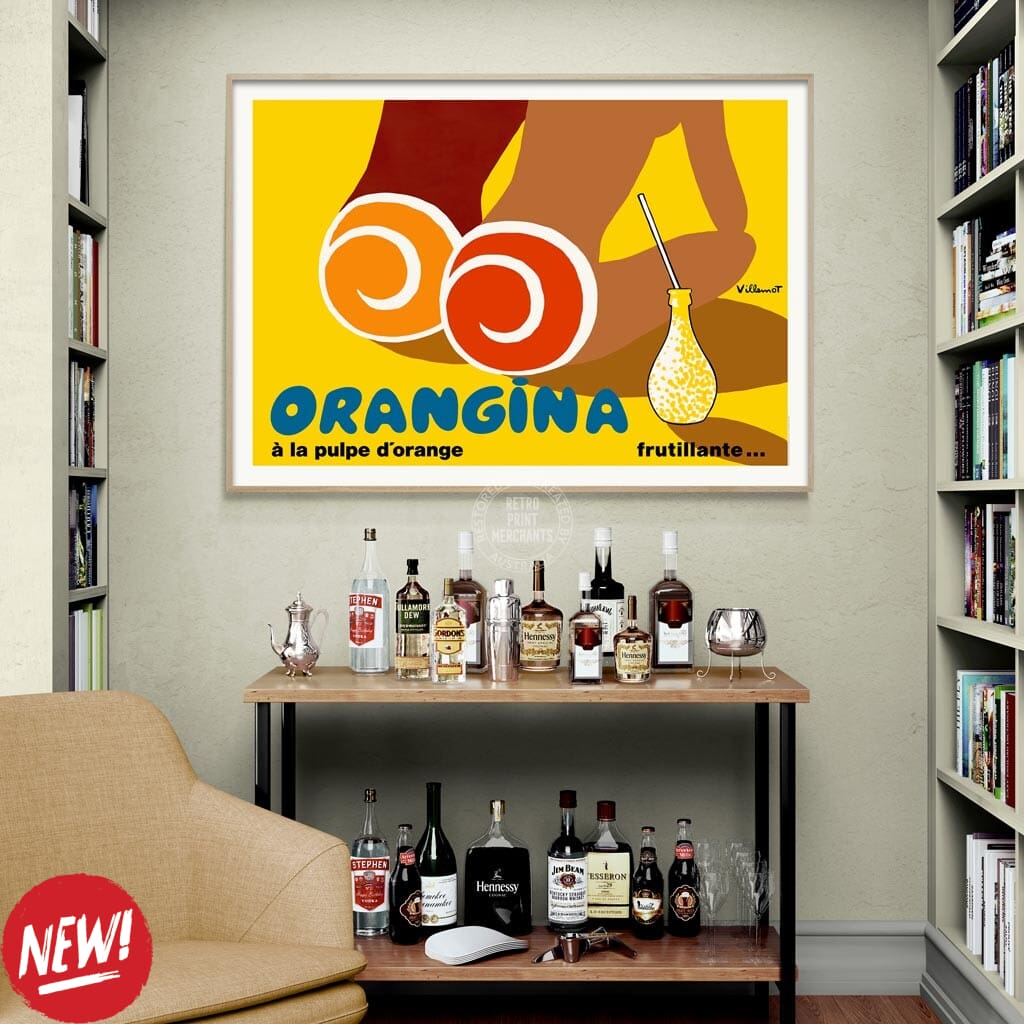 Orangina Beach Bums | France A3 297 X 420Mm 11.7 16.5 Inches / Unframed Print Art