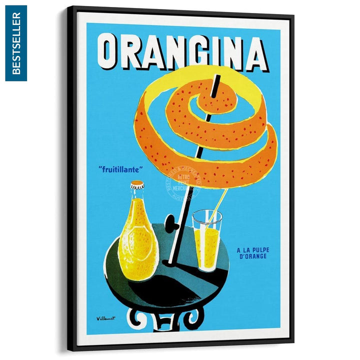 Orangina Fruitillante | France A3 297 X 420Mm 11.7 16.5 Inches / Canvas Floating Frame - Black