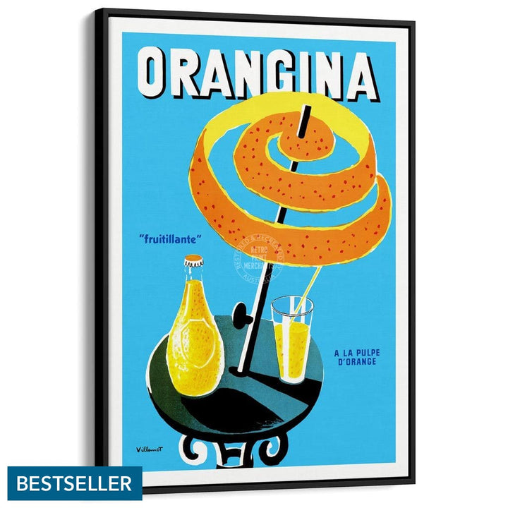 Orangina Fruitillante | France A3 297 X 420Mm 11.7 16.5 Inches / Canvas Floating Frame - Black