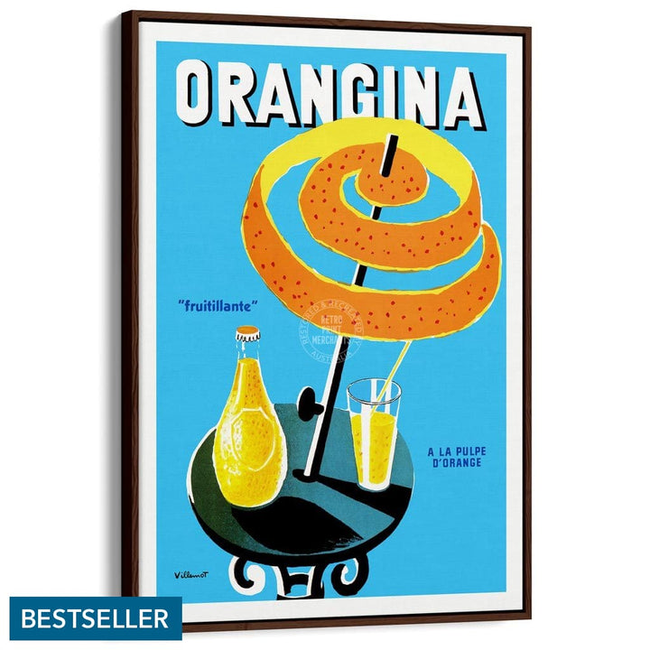 Orangina Fruitillante | France A3 297 X 420Mm 11.7 16.5 Inches / Canvas Floating Frame - Dark Oak
