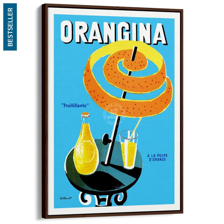 Orangina Fruitillante | France A3 297 X 420Mm 11.7 16.5 Inches / Canvas Floating Frame - Dark Oak