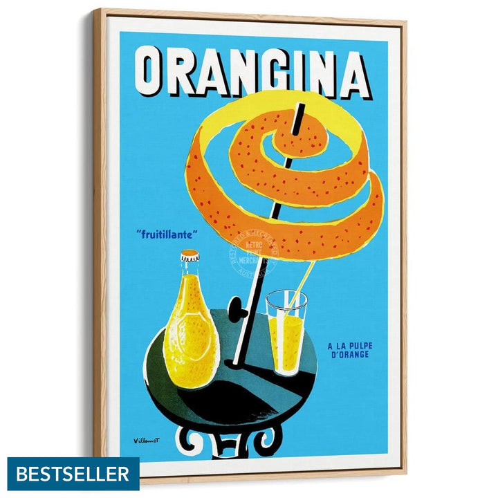 Orangina Fruitillante | France A3 297 X 420Mm 11.7 16.5 Inches / Canvas Floating Frame - Natural Oak
