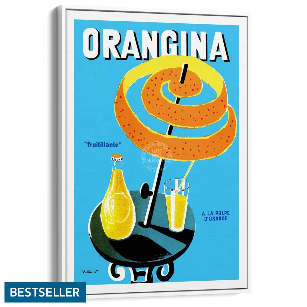 Orangina Fruitillante | France A3 297 X 420Mm 11.7 16.5 Inches / Canvas Floating Frame - White