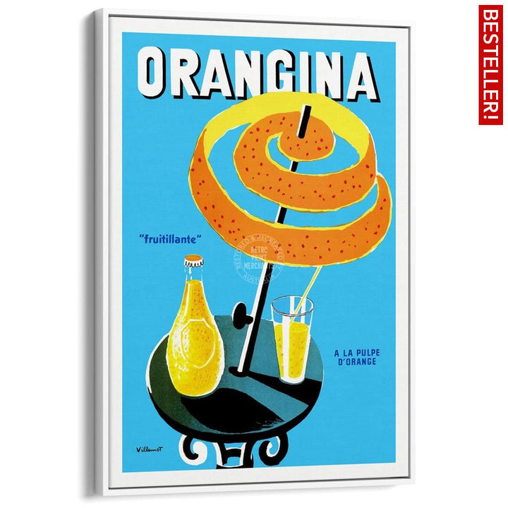 Orangina Fruitillante | France A3 297 X 420Mm 11.7 16.5 Inches / Canvas Floating Frame - White